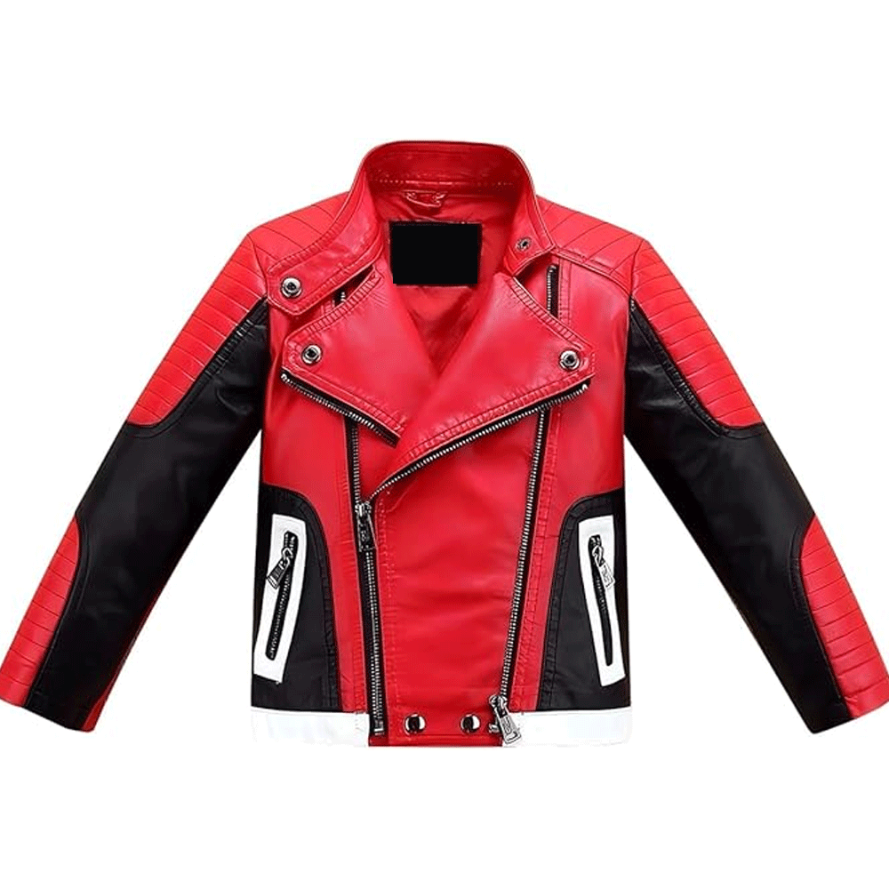 Kids leather jacket casual fashion