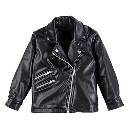 Kid Motorcycle Leather jacket in  Black