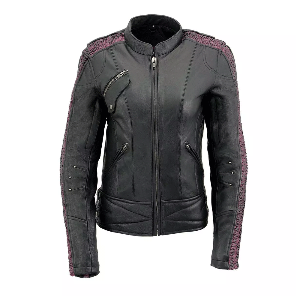 Turbo Ladies Leather Motorcycle Jacket