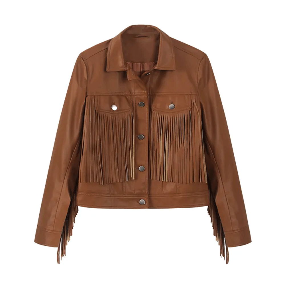 Ladies leather jacket outdoor wear