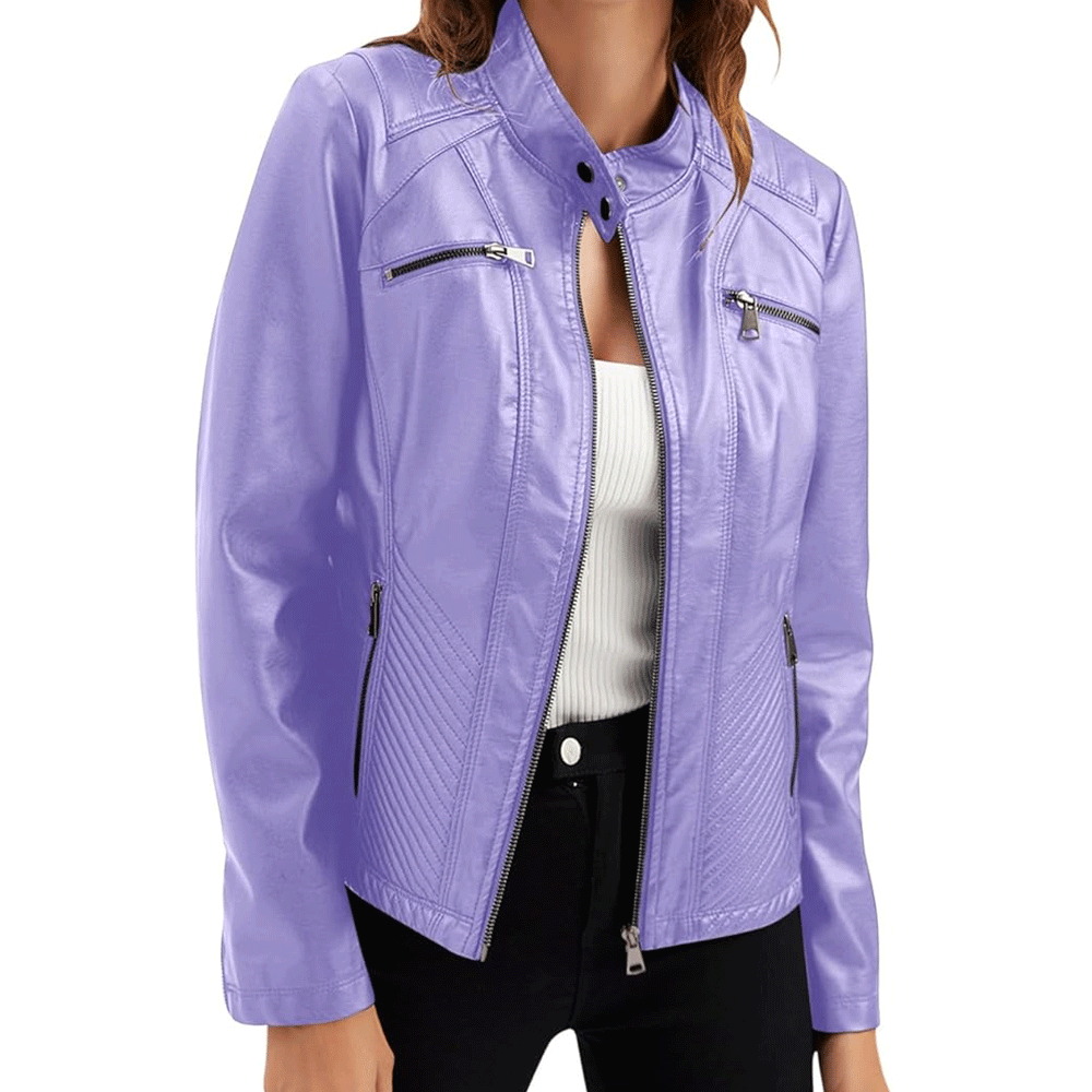 Women leather biker outfit