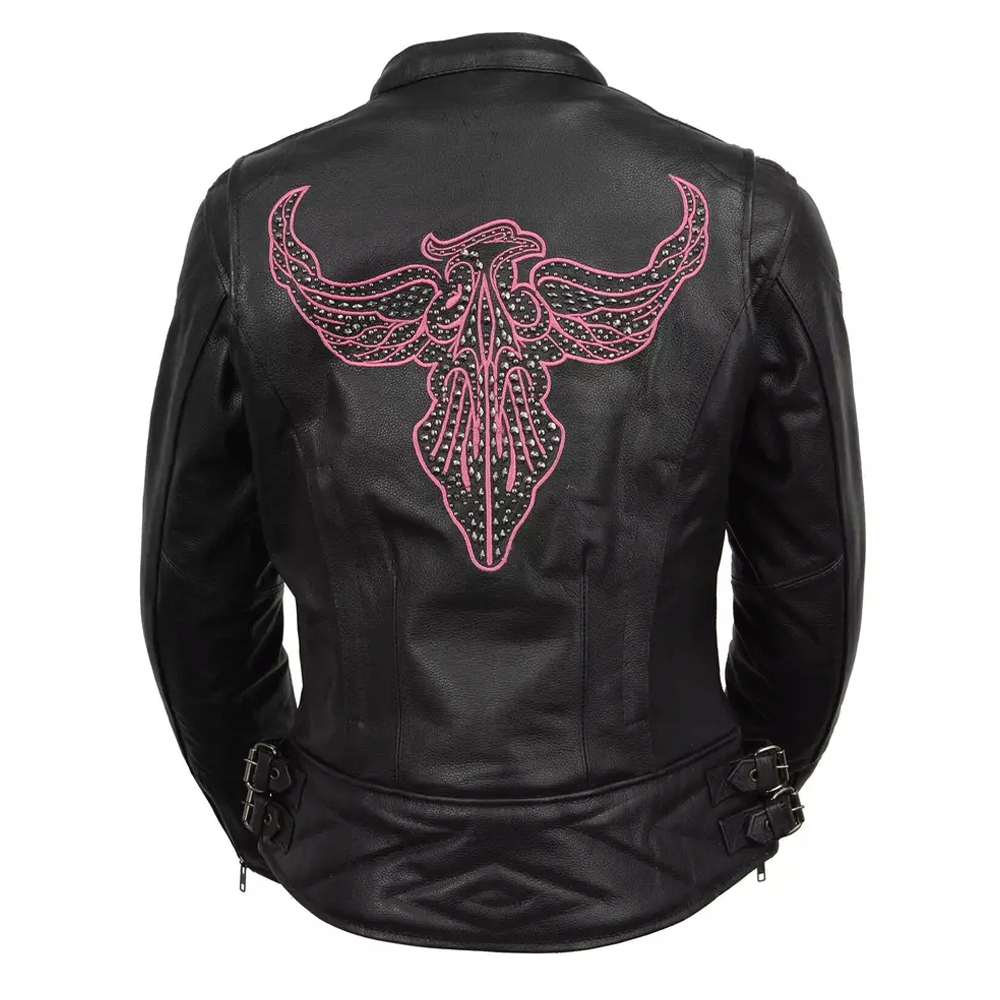 Turbo Ladies Leather Motorcycle Jacket