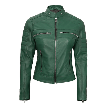 Turbo Ladies Leather Motorcycle Jacket