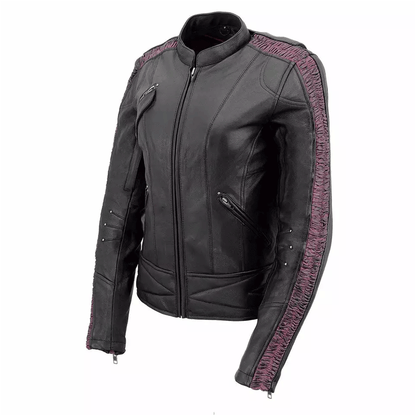 Turbo Ladies Leather Motorcycle Jacket