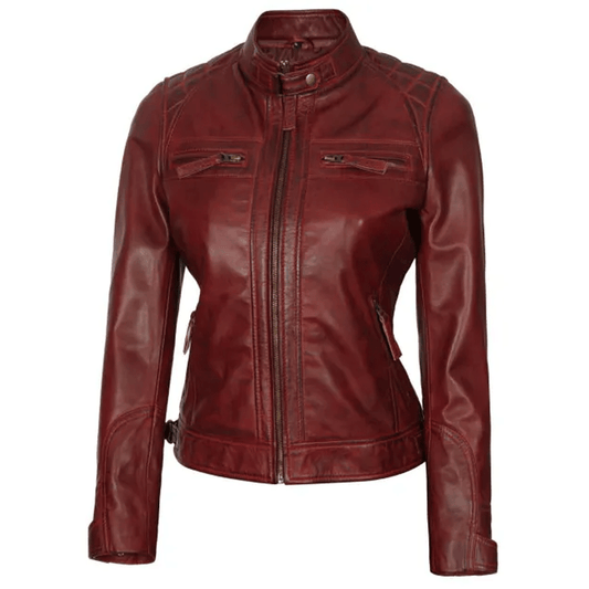 Turbo Ladies Leather Motorcycle Jacket