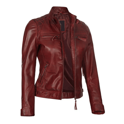 Turbo Ladies Leather Motorcycle Jacket