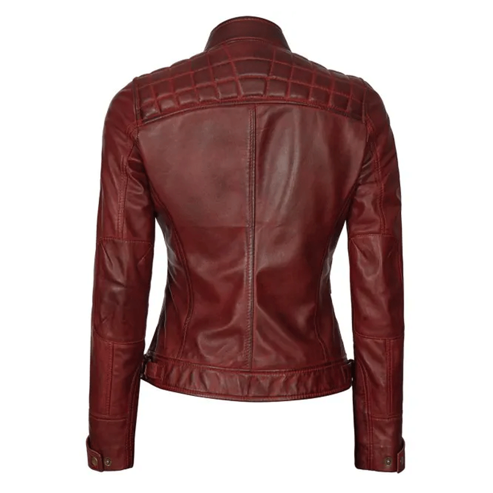 Turbo Ladies Leather Motorcycle Jacket