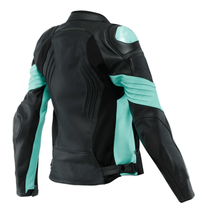 Women's Motorcycle Jacket Black Blue Green Leather