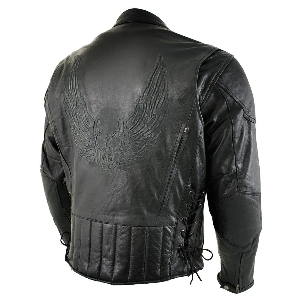 Mens leather jacket biker style
