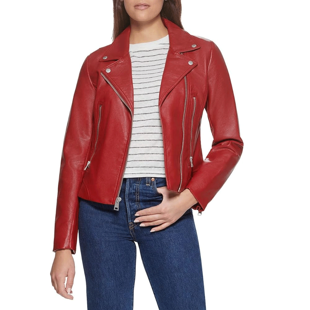 Women  leather jacket fashion lifestyle apparel