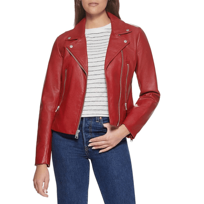 Turbo Women Leather Motorcycle Jacket