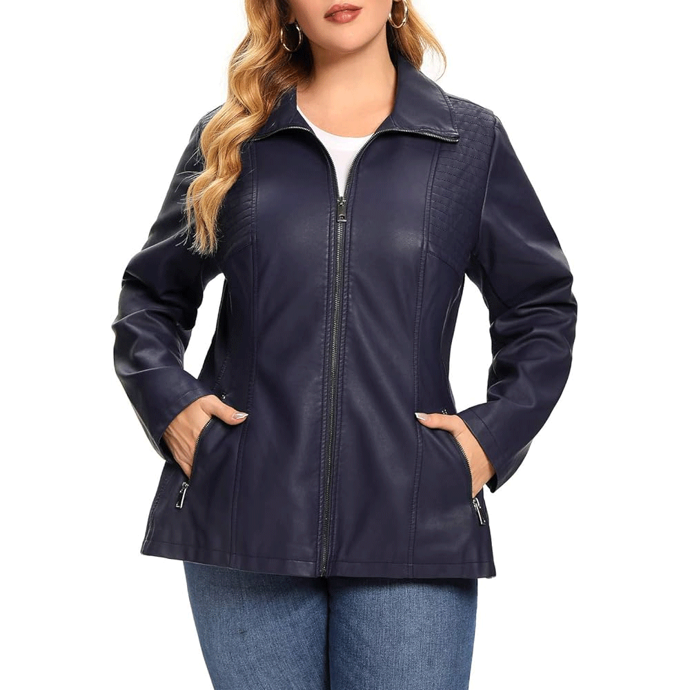 Women stylish leather jacket