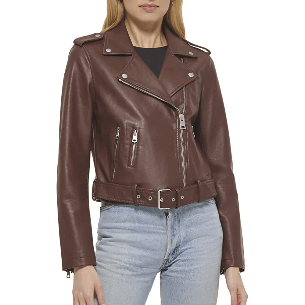 Turbo Ladies Leather Motorcycle Jacket