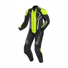 Load image into Gallery viewer, Turbo Black &amp; Green Line Motorcycle Race Suit
