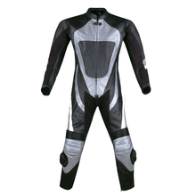 Load image into Gallery viewer, Turbo Silver &amp; Black Motorcycle Leather Suit
