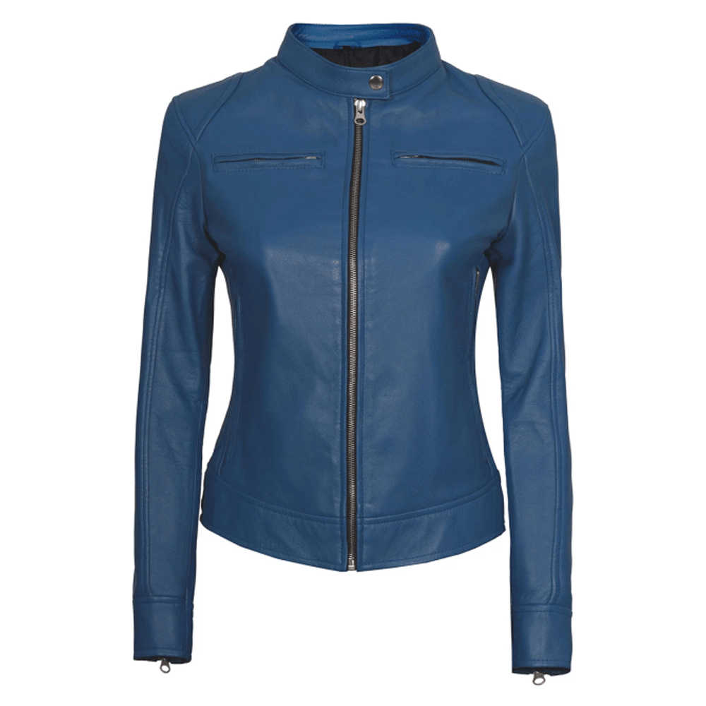 Ladies leather jacket modern fashion wear