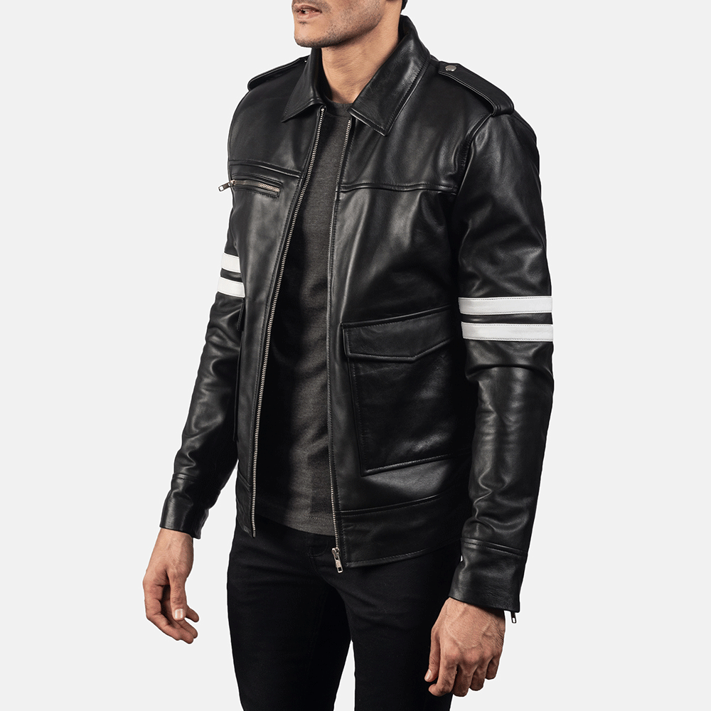 Mens leather jacket casual fashion