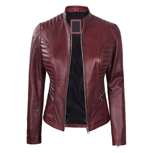 Turbo Women Leather Motorcycle Jacket