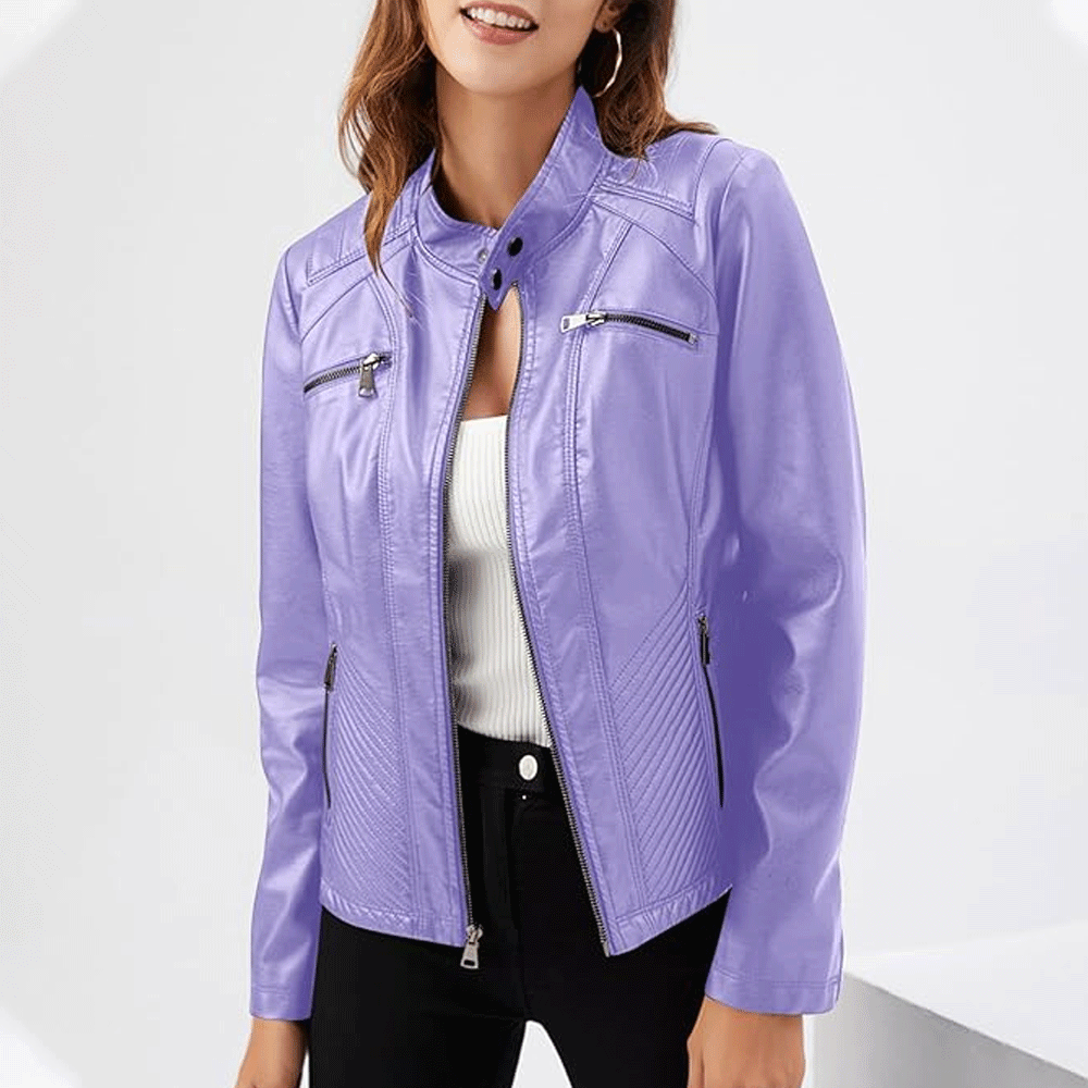 Ladies leather jacket everyday wear