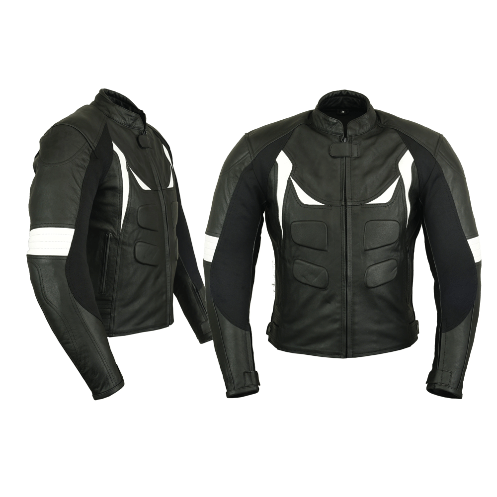 Turbo Men Leather Motorcycle Jacket