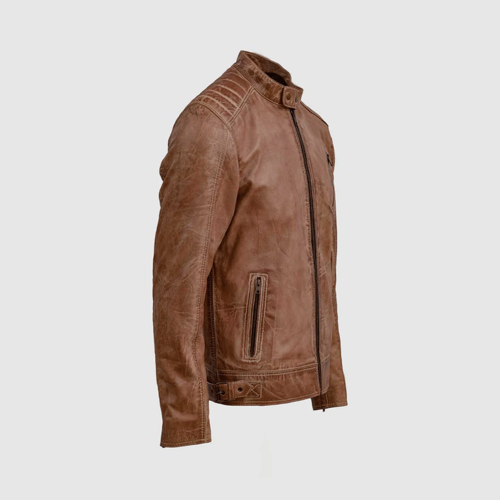 Mens leather jacket elegant wear