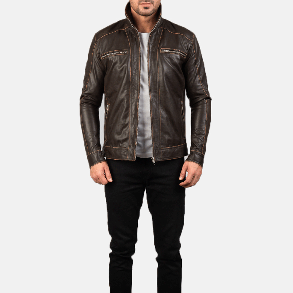 Men leather jacket everyday fashion