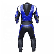 Load image into Gallery viewer, Turbo Blue &amp; Black Motorcycle Race Suit
