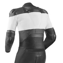 Load image into Gallery viewer, Turbo Black &amp; Silver Motorcycle Race Suit
