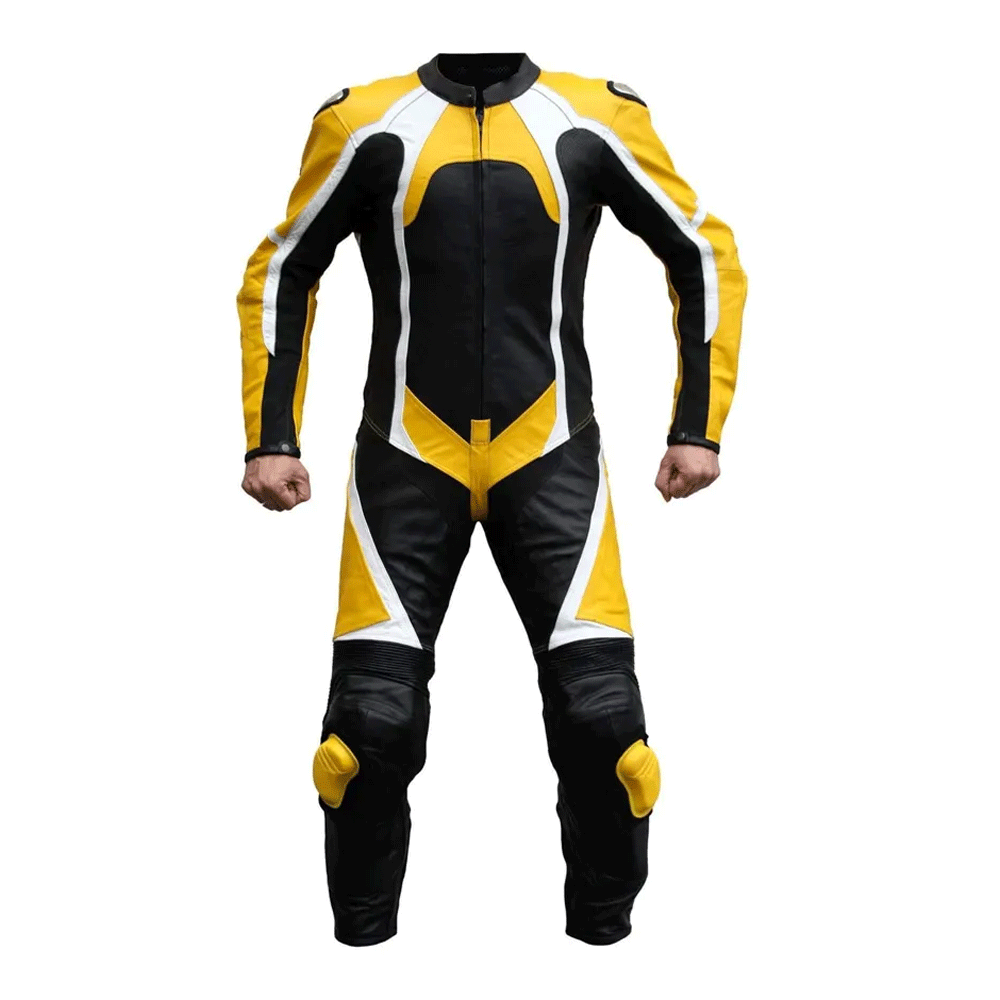 Leather race suit motorcycle outfit