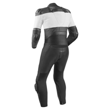 Load image into Gallery viewer, Turbo Black &amp; Silver Motorcycle Race Suit
