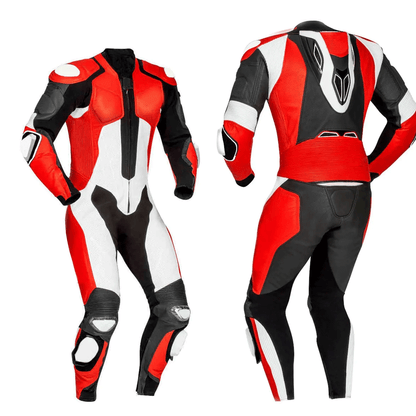 Turbo Red & Black Motorcycle Leather Suit