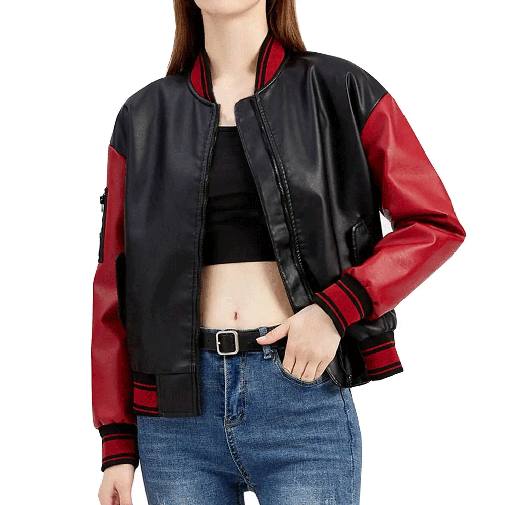 Women leather jacket product image