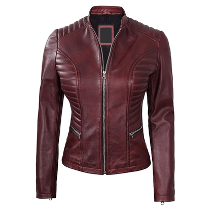 Turbo Women Leather Motorcycle Jacket