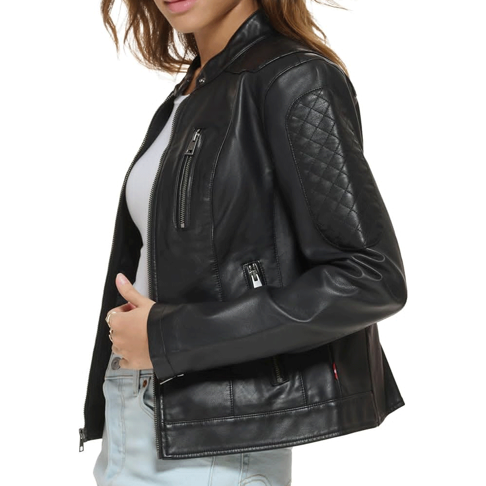 Women leather jacket modern casual wear
