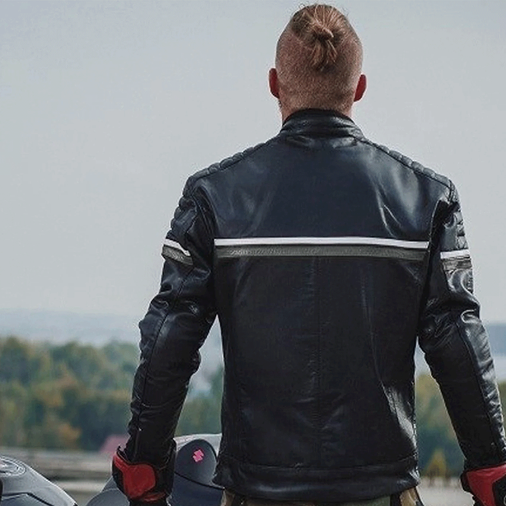 Motorcycle riding leather jacket