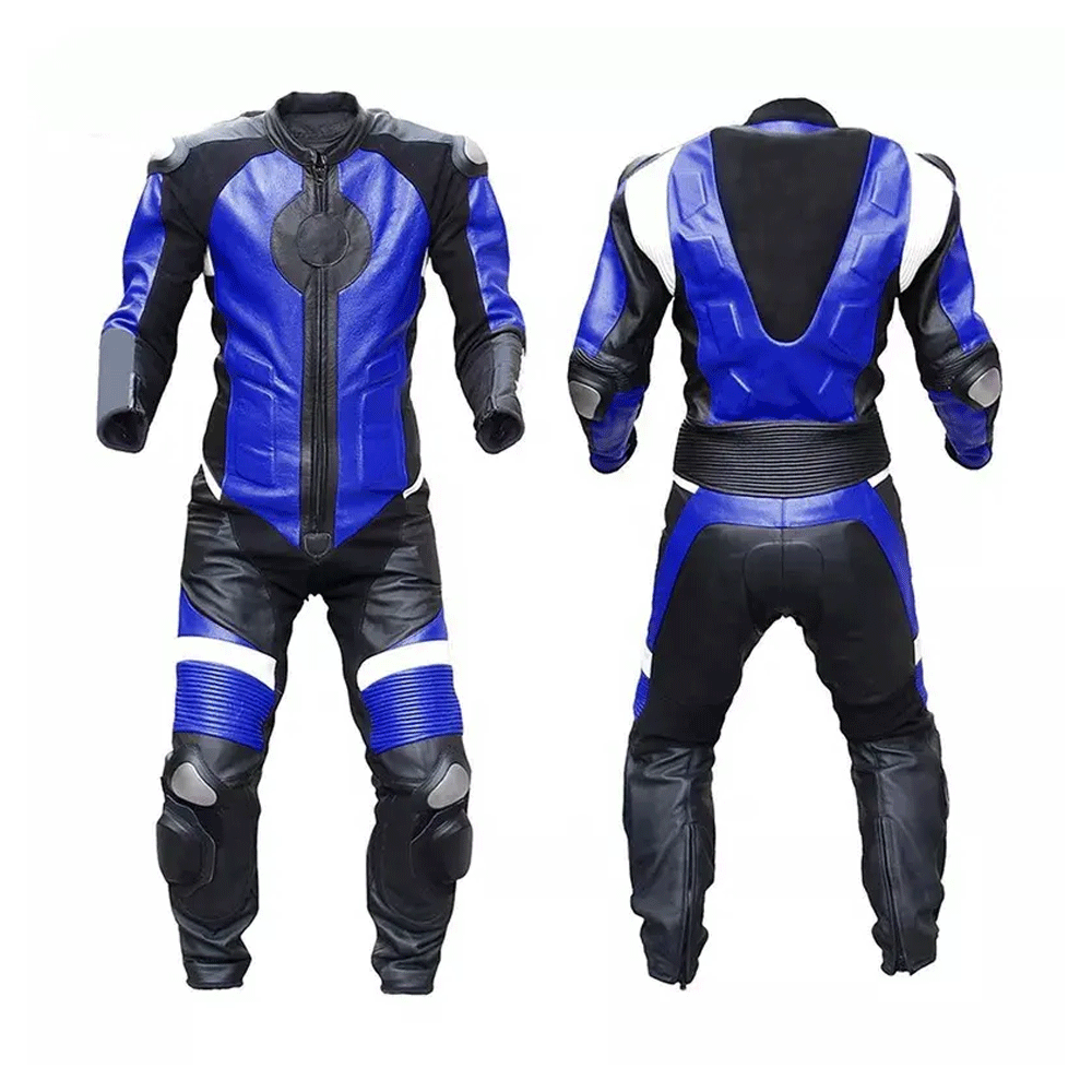 Turbo Blue & Black Motorcycle Race Suit