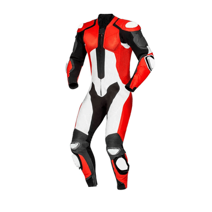 Turbo Red & Black Motorcycle Leather Suit