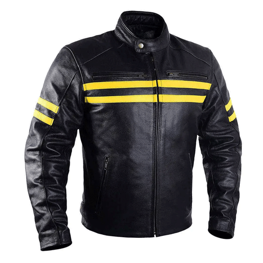 Turbo Men Leather Motorcycle Jacket