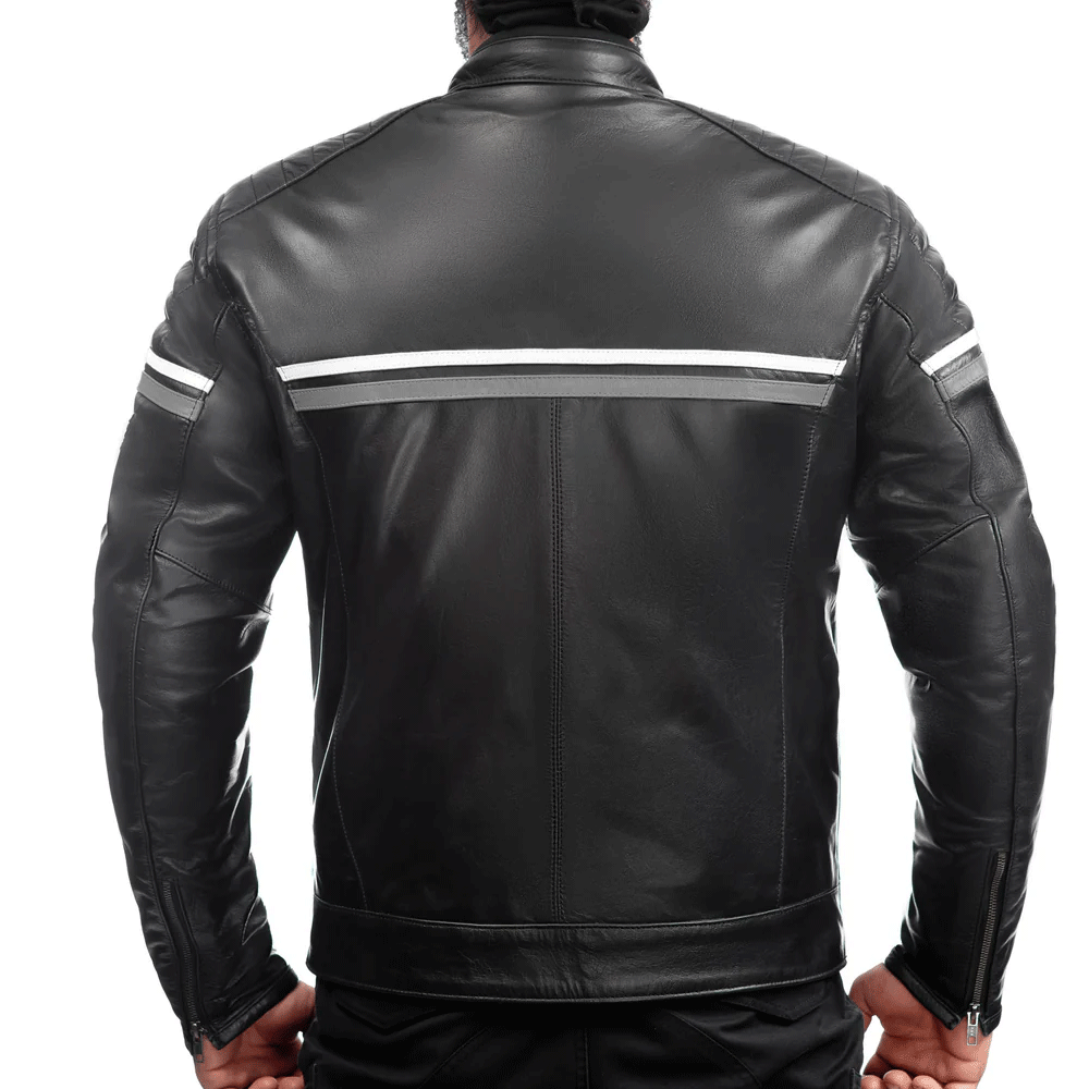 Leather jacket for motorcycle riding