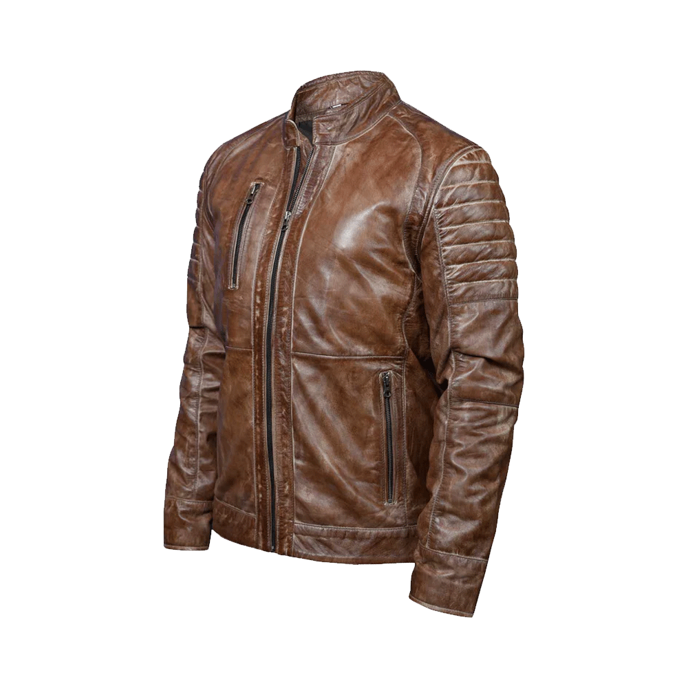 Mens leather jacket urban fashion