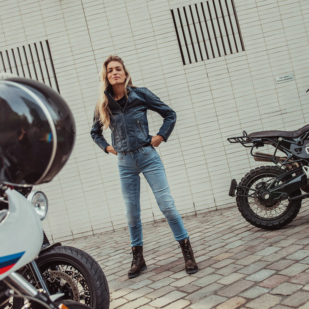 Ladies leather jacket smart outer fashion