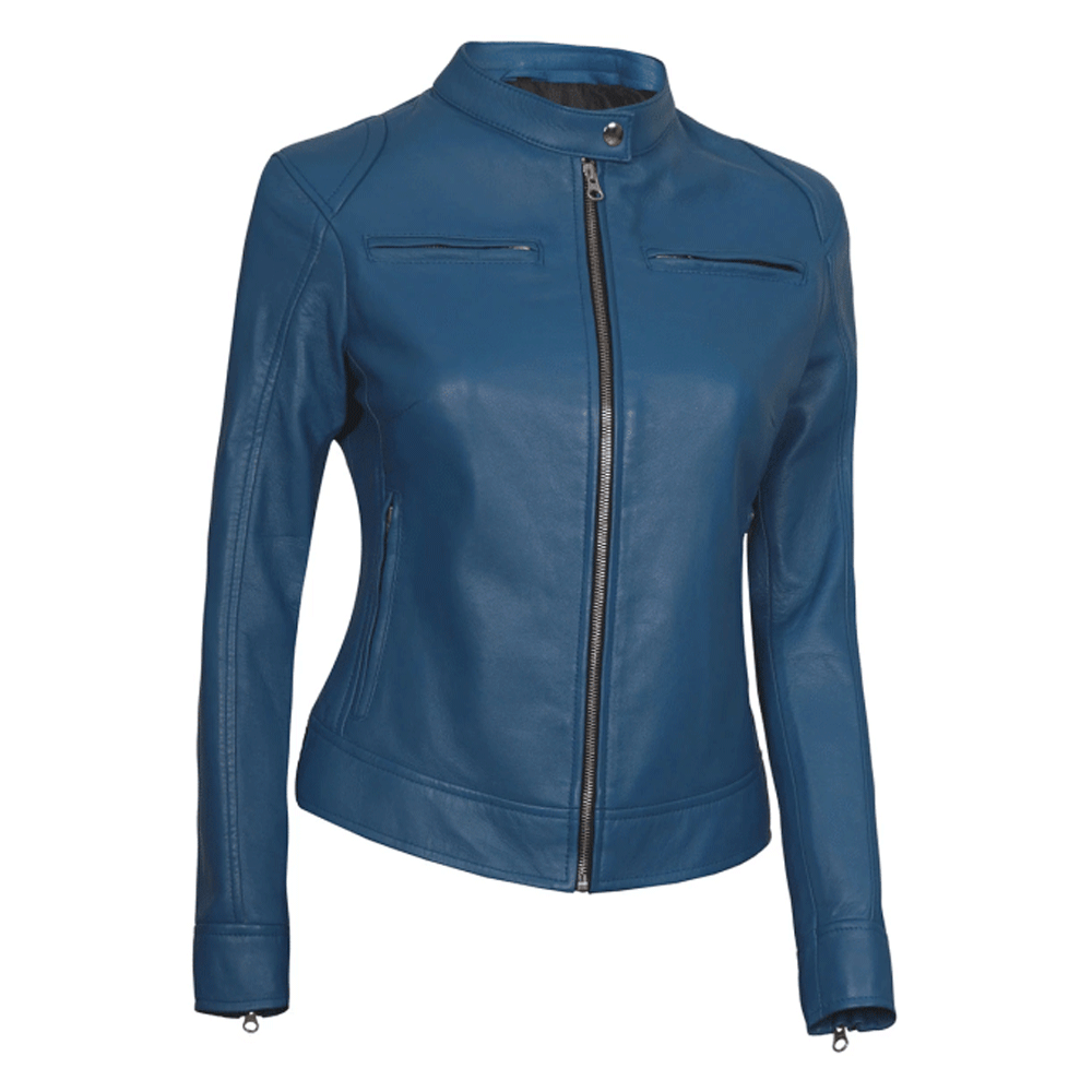 Turbo Ladies Leather Motorcycle Jacket