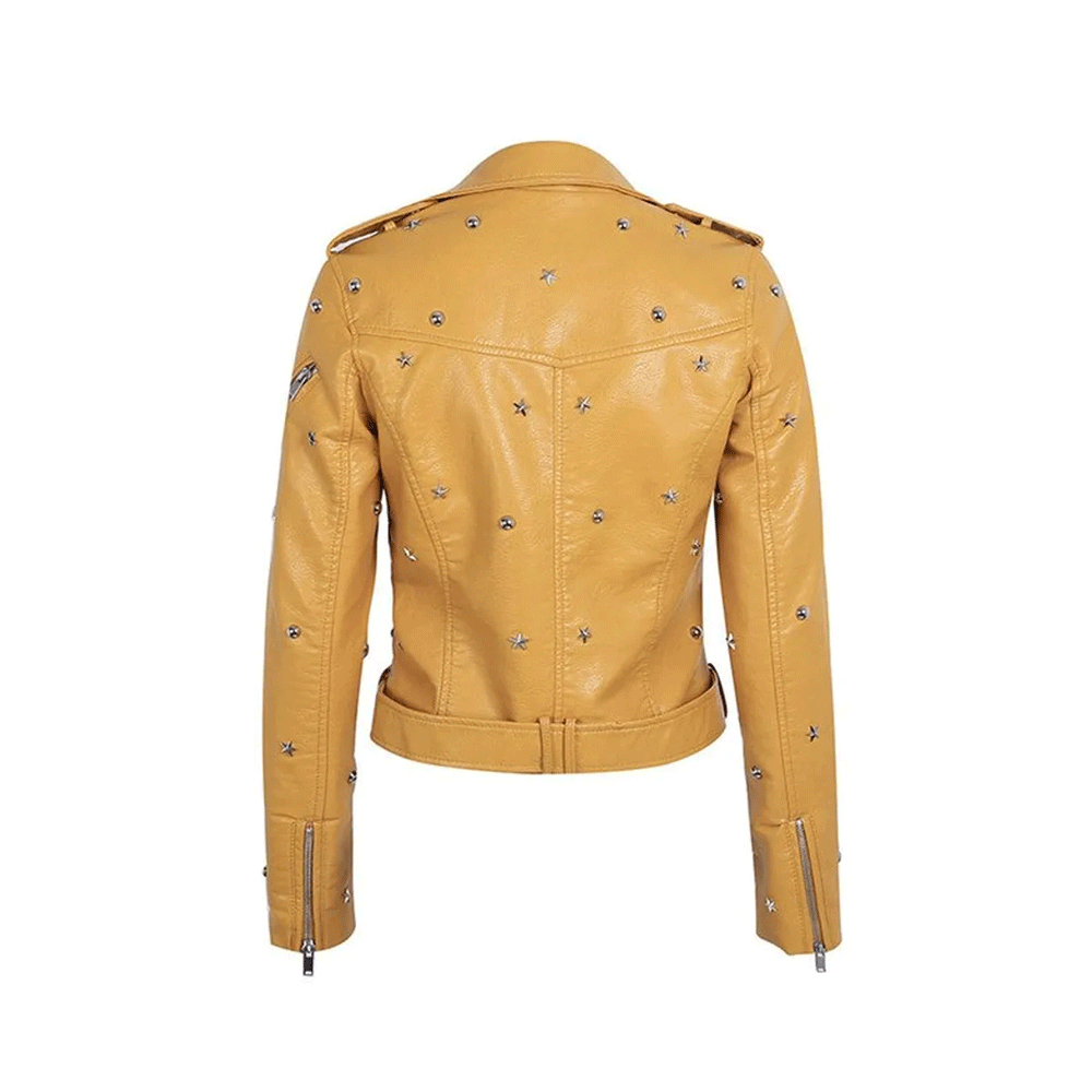 Ladies leather jacket motorcycle wear