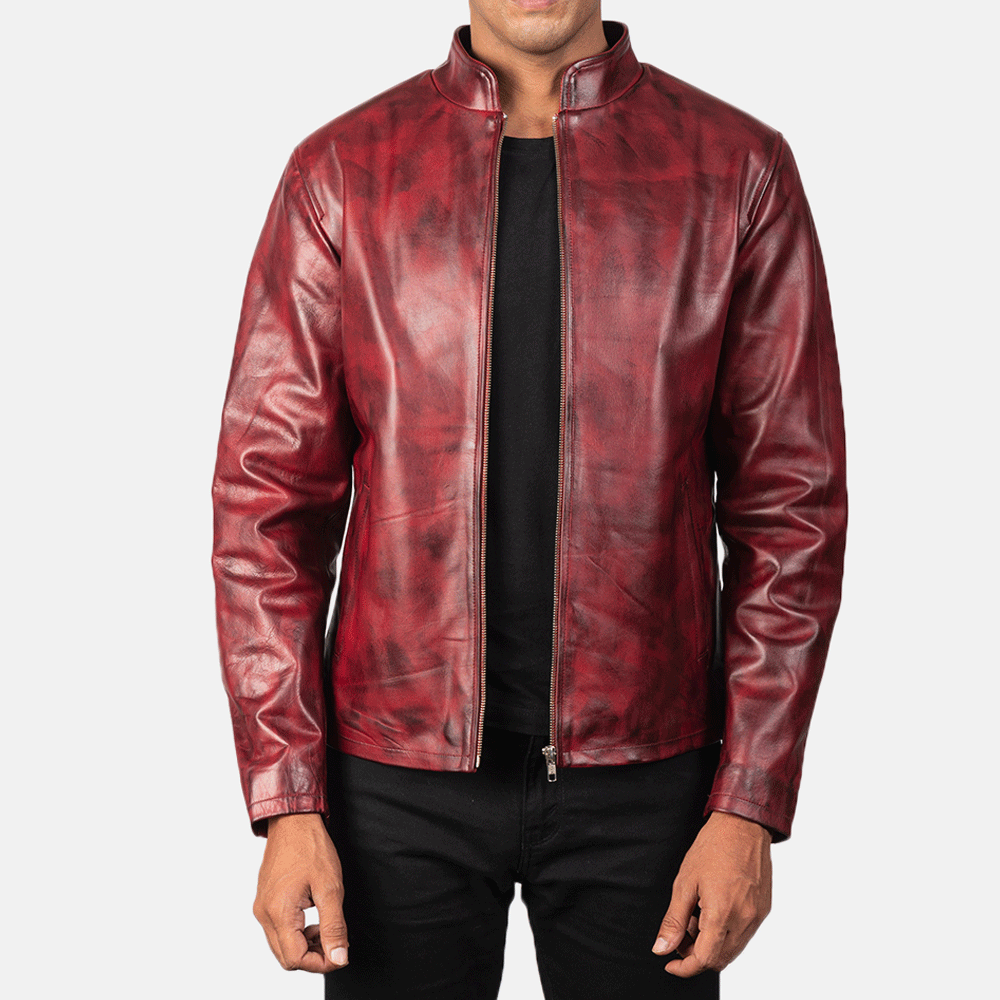 Men leather jacket fashion wear