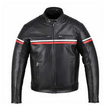 Load image into Gallery viewer, Turbo Men Black Leather Motorcycle Jacket
