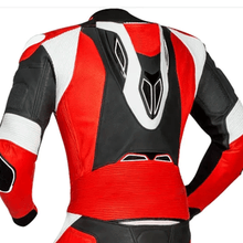 Load image into Gallery viewer, Turbo Red &amp; Black Motorcycle Leather Suit
