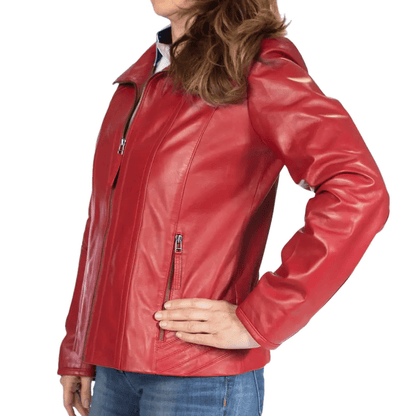 Turbo Ladies Leather Motorcycle Jacket