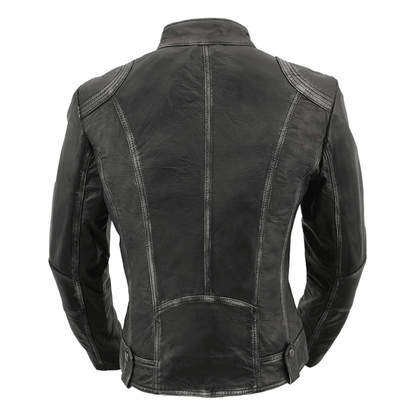 Turbo Ladies Leather Motorcycle Jacket