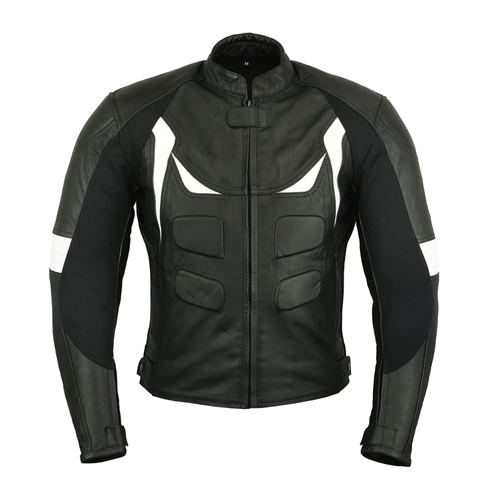 Turbo Men Leather Motorcycle Jacket