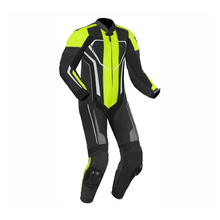 Load image into Gallery viewer, Turbo Black &amp; Green Line Motorcycle Race Suit
